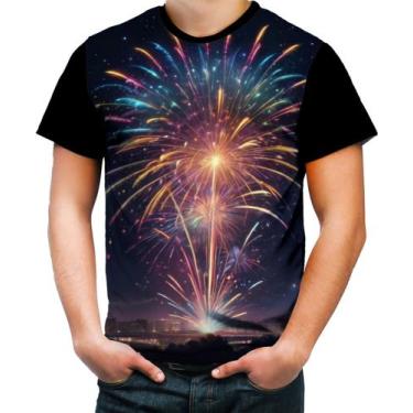 Imagem de Camiseta Colorida Fogos de Artifício Rojões Ano Novo 4 - Kasubeck Stor