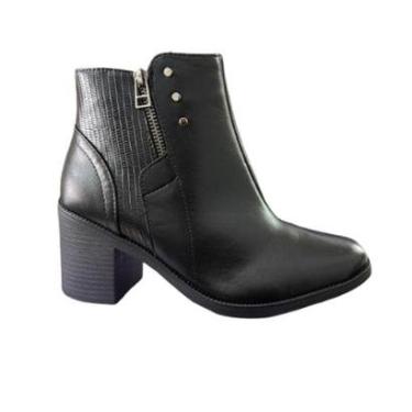 Imagem de Bota Feminina Comfortflex Salto Grosso Cano Curto 2599331 Cor:;Tamanho:36-Feminino