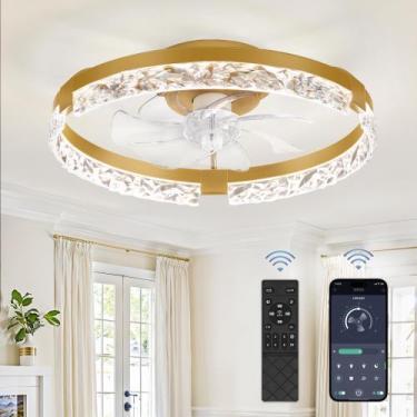 Imagem de Ventilador de teto LEDIARY 20" Gold Low Profile Remote 120V