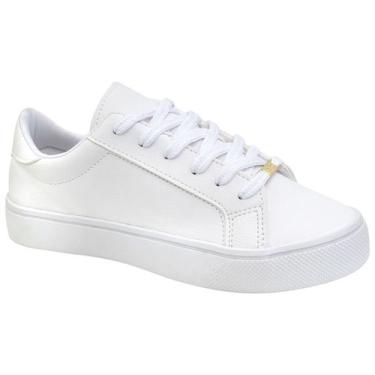 Imagem de Tênis Feminino Branco Casual Flat Form Plataforma Sapatenis Leve Confo