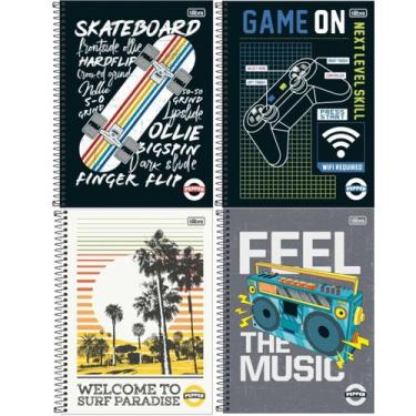 Imagem de Caderno Espiral Capa Dura 1 Matéria 160 Folhas Pepper Masculino - Tili