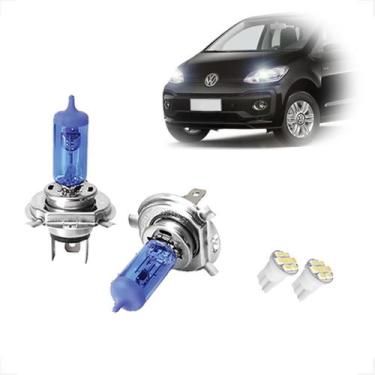 Imagem de Kit de Lâmpadas Halógena Super Branca Farol Alto e Baixo H4 para UP 20