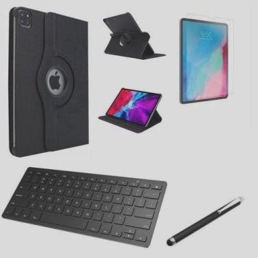 Imagem de Kit Capa Giratoria + Teclado Preto + Caneta + Película + Suporte Compa
