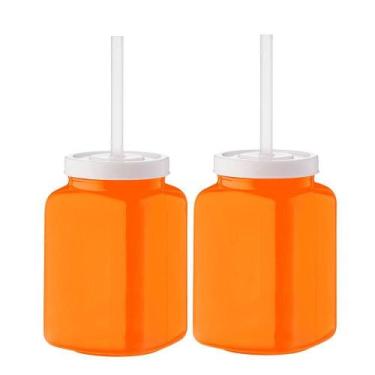 Imagem de Jogo De 2 Copos Casal Filmes Com Tampa Canudo 670ml Boccati Cor:laranj