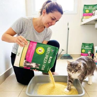 Imagem de Areia Higienica Graos Finos 4kg Gato Mandioca Milho Vegetal - Kets