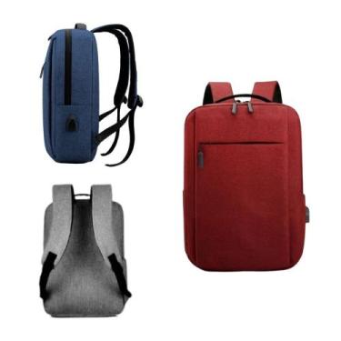 Imagem de Mochila Unissex Antifurto com Entrada USB  Impermeável Compartimento p