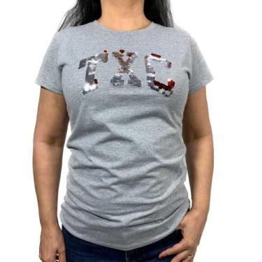Imagem de Camiseta Country Feminina Bordado Em Lantejoula Txc 50464, Cinza, G
