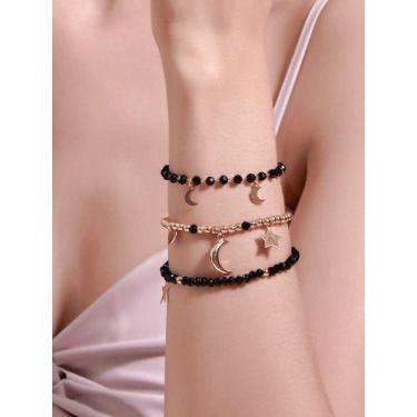 Imagem de Bracelete Pulseira 3 Estrelas Dourada - NStyle