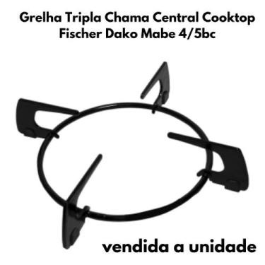 Imagem de Grelha Tripla Chama Central Cooktop Fogão Fischer Dako Mabe 4/5bc