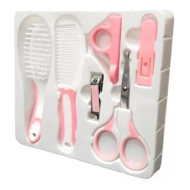 Imagem de Kit Higiene para Bebê Cortador Unha Tesoura Escova Cabelo Pente BeBê4p