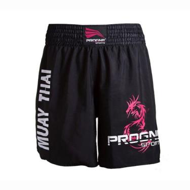 Imagem de Short Muay Thai Calção Bermuda Masculino Luta Progne, Preto, M