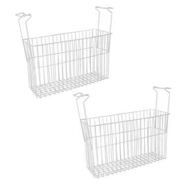 Imagem de Kit 2 Cestos Organizador Metalfrio Nextgen para Freezer NF e HF Aço Carbono 35cm X 15cm X 54cm Branco