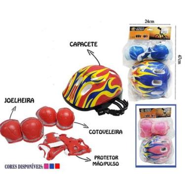 Imagem de CAPACETE INFANTIL COM KIT PROTECAO JOELHEIRA COTOVELEIRA E PROTETOR PA