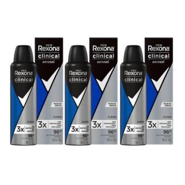 Imagem de Kit C3 Desodorante Aero Clinical Clean 150ml  Rexona