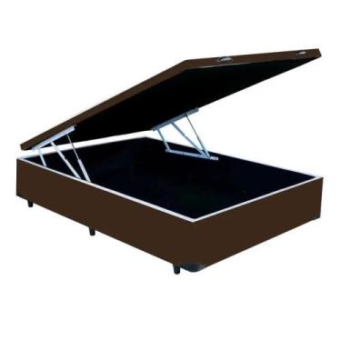 Imagem de Base Cama Viúva Baú em material sintético 41x188x128 Blindado Cor Marr