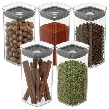 Imagem de 5 Pote Porta Tempero Condimentos Hermético Cozinha 340ml Ou