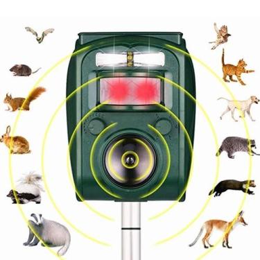 Imagem de Repelente Ultrassônico Solar Para Animais Com Sensor PIR Para Controle