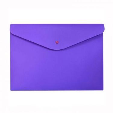 Imagem de Envelope plástico com botão A4 Full Color Roxo 0014.R - Dello