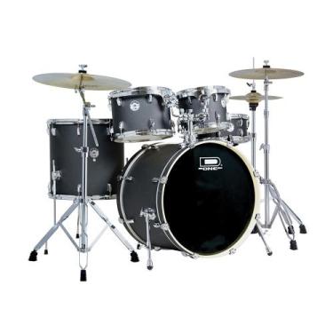 Imagem de Bateria Acústica D-One Rocket DR22 BKS Preto Satin Bumbo 22 Polegadas 