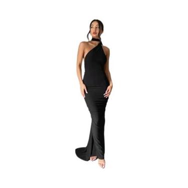 Imagem de Vestido Longo Branco Bodycon para Festa - Verão 2024, BR-M, Preto