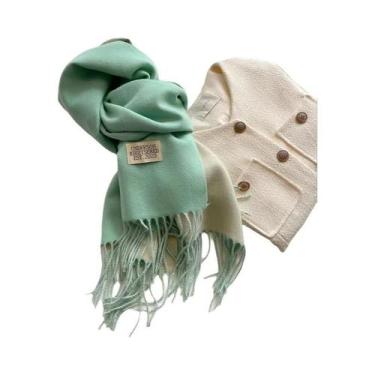 Imagem de Cachecol Feminino De Caxemira Quente Para Inverno, Estilo Coreano, Tri