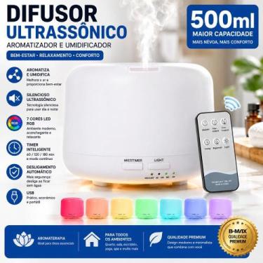 Imagem de Difusor De Ar Ultrassônico Aromatizador com controle 500ml (BRANCO) - 