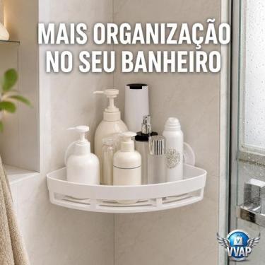 Imagem de Suporte Multiuso para Canto com Ventosa Adesiva - Branca - DELLO