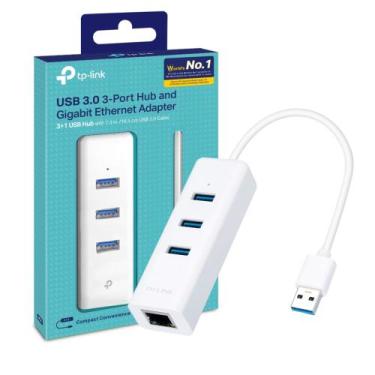 Imagem de Hub USB 3.0 TP-Link UE330 e Placa de Rede Externa Gigabit RJ45 Windows