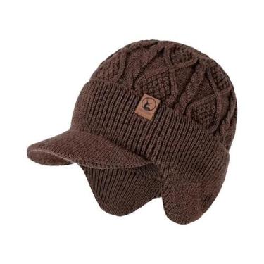 Imagem de Gorro Unissex De Inverno Com Forro De Pelúcia, Quente, Com Protetor De