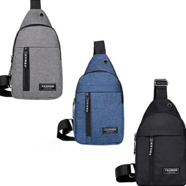Imagem de Kit 3 Bolsa Tiracolo Masculina Transversal Pochete Ombro Ajustável Cas