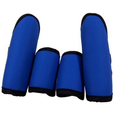 Imagem de Jogo de Caneleira Lisa Azul E.V.A Fecho Cavalo Tiras Autocolantes