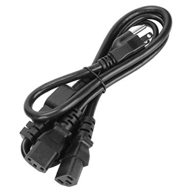 Imagem de Cabo de alimentação do computador, cabo de alimentação fêmea de 5 a 15P macho para duplo IEC320 C13 fêmea formato Y PC plugue EUA 125 a 250V, cabo de alimentação do monitor, cabo de alimentação do PC, cabo de alimentação da impressora (1 metro (JD3262))