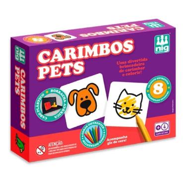 Imagem de Brinquedo Educativo Carimbos Pets Com Giz De Cera Nig