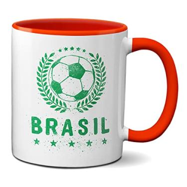 Imagem de Caneca Futebol Brasileiro Jogo Do Brasil Bola De Futebol (Vermelha)