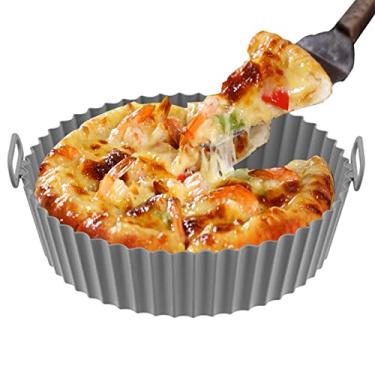 Imagem de Forros de silicone para fritadeira a ar | Cesta redonda de silicone para fritadeira a ar, lava-louças segura e reutilizável - Revestimentos de silicone redondos resistentes ao calor para Generic