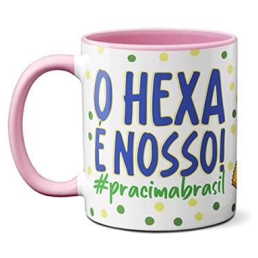 Imagem de Caneca O Hexa É Nosso! Pra Cima Brasil! Família Simpsons (Rosa)