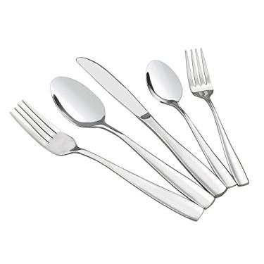 Imagem de Conjunto de talheres de aço inoxidável de 80 peças HOMMP, serviço para 16 pessoas
