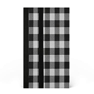 Imagem de xigua 2 peças branco preto búfalo xadrez geladeira maçaneta capa decoração aparelhos de cozinha geladeira forno máquina de lavar louça antiderrapante maçaneta protetor mantém fora impressões digitais