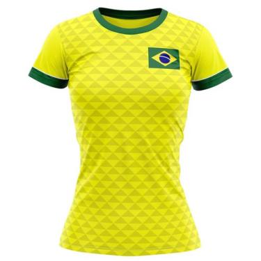 Imagem de Camiseta Braziline Jatobá Brasil Feminino - Amarelo