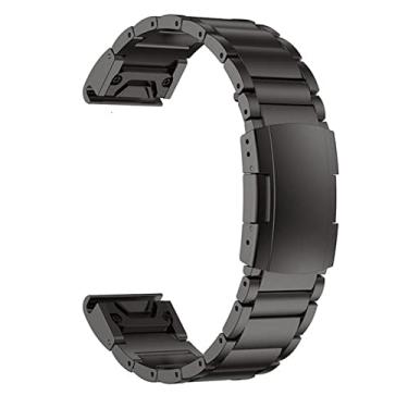 Imagem de KAPPDE 22 26mm Pulseira de Liga de Relógio para Garmin 5 5X Plus 6 6X Pro 3HR 945 Acessório de Relógio Inteligente de Liberação Rápida Esportiva (Cor: Liga de Titânio, Tamanho: 26mm Descent Mk1)
