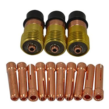 Imagem de RIVERWELD TIG Stubby Gas Lens 17GL332 3/32" & Ø2,4 mm 10N24S Kit de tamanhos sortidos serve para DB SR WP 17 18 26 TIG tocha de solda 13 peças