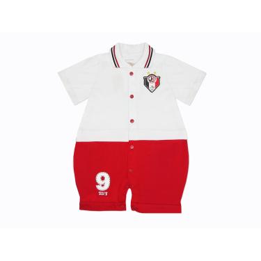 Imagem de Macacão curto Times Joinville, Rêve D'or Sport, Criança Unissex , Branco/Vermelho, P