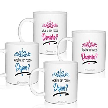 Imagem de Kit 4 Canecas Lembrancinha Personalizadas para Pajem e Daminha