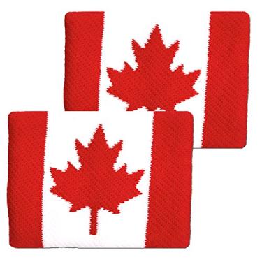 Imagem de Unique Sports Pulseiras com bandeira, faixas de transpiração da bandeira canadense, Canadá