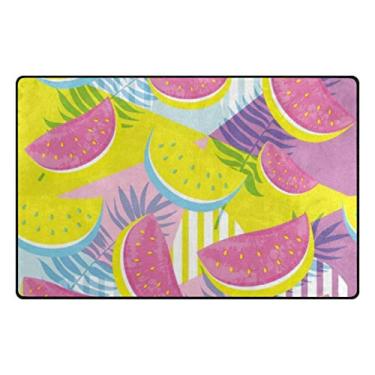 Imagem de ColourLife Tapetes leves e macios com estampa de melancia, capacho para quartos, entrada, piso de madeira, sala de estar 78,7 x 50,8 cm (6,7 x 3,8 cm) Tapetes de berçário
