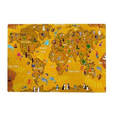 Imagem de ColourLife Quebra-cabeças quebra-cabeça presente de arte para adultos, adolescentes, mapa-múndi vintage animal, jogos de quebra-cabeça de madeira, 300/500/1000 peças, multicolorido