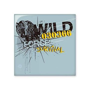 Imagem de Graffiti Street Amarelo Azul Padrão Leopardo Azulejo de Cerâmica Brilhante Decalque Pedra Adorna de Tijolos Vitrificados