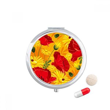 Imagem de Porta-comprimidos de milho com flores em lona, caixa de armazenamento de remédios