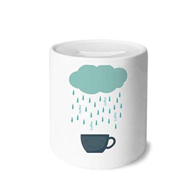 Imagem de DIYthinker Rain Cloud Cup Smile Face Weather Dinheiro Caixa de Cerâmica Porta-Moedas Presente