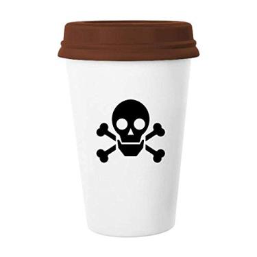 Imagem de Dangerous Chemical Frightful Circle Symbol Mug Coffee Drinking Glass Ceramic Cup Lid